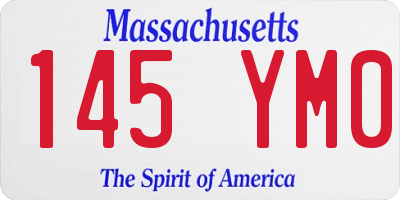 MA license plate 145YM0