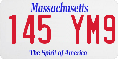 MA license plate 145YM9