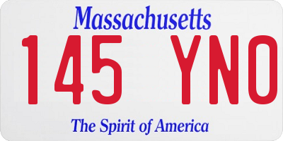MA license plate 145YN0
