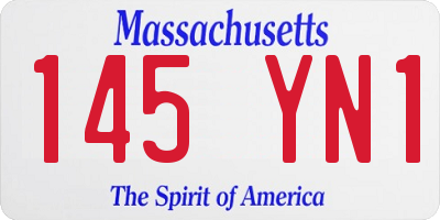 MA license plate 145YN1