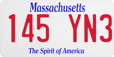 MA license plate 145YN3