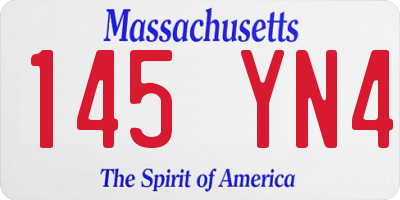 MA license plate 145YN4