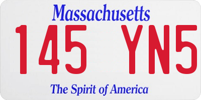 MA license plate 145YN5