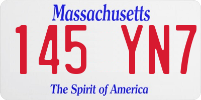 MA license plate 145YN7