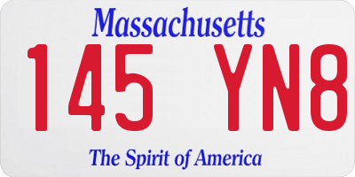 MA license plate 145YN8