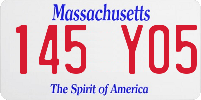 MA license plate 145YO5