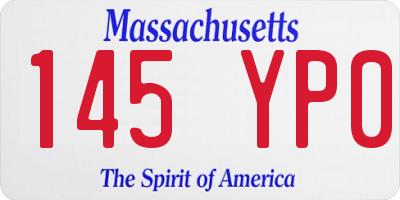 MA license plate 145YP0