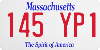 MA license plate 145YP1