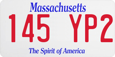 MA license plate 145YP2