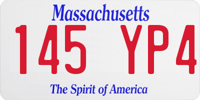 MA license plate 145YP4