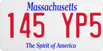 MA license plate 145YP5