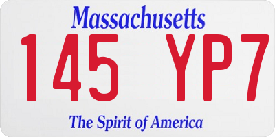 MA license plate 145YP7