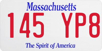MA license plate 145YP8