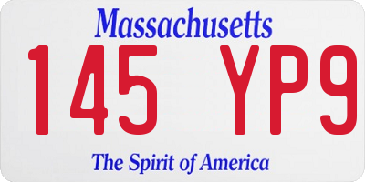 MA license plate 145YP9