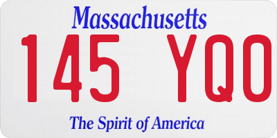 MA license plate 145YQ0