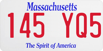 MA license plate 145YQ5
