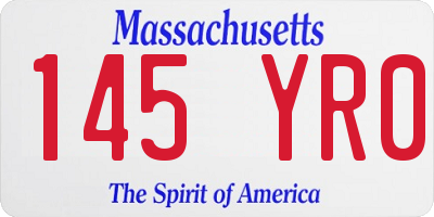 MA license plate 145YR0