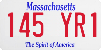MA license plate 145YR1