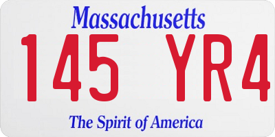 MA license plate 145YR4