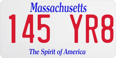 MA license plate 145YR8