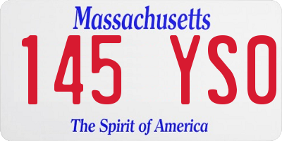 MA license plate 145YS0