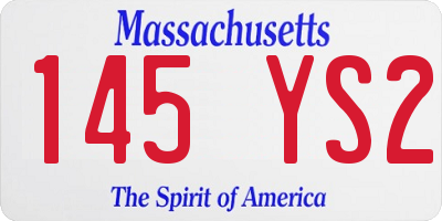 MA license plate 145YS2