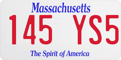 MA license plate 145YS5