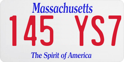 MA license plate 145YS7