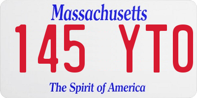 MA license plate 145YT0