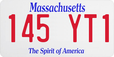 MA license plate 145YT1