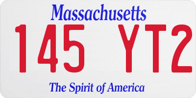 MA license plate 145YT2