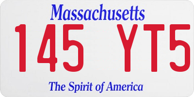 MA license plate 145YT5