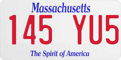 MA license plate 145YU5