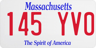 MA license plate 145YV0