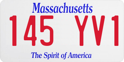 MA license plate 145YV1