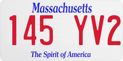 MA license plate 145YV2