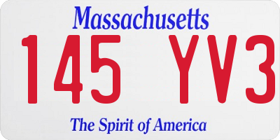 MA license plate 145YV3