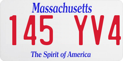 MA license plate 145YV4