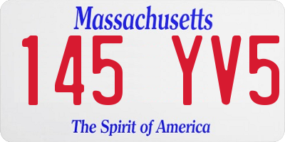 MA license plate 145YV5
