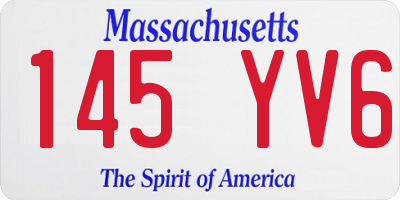 MA license plate 145YV6