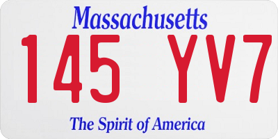 MA license plate 145YV7