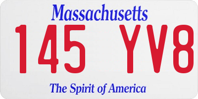 MA license plate 145YV8