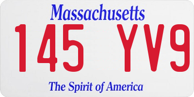 MA license plate 145YV9