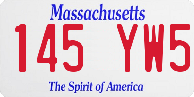 MA license plate 145YW5