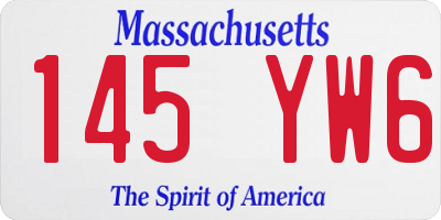 MA license plate 145YW6