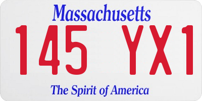 MA license plate 145YX1
