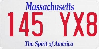 MA license plate 145YX8
