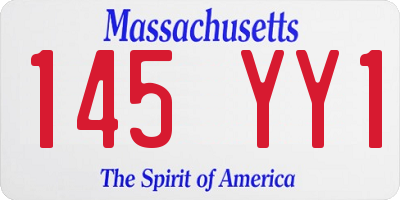 MA license plate 145YY1