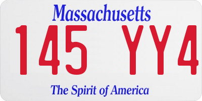 MA license plate 145YY4