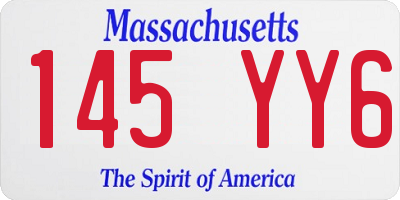 MA license plate 145YY6